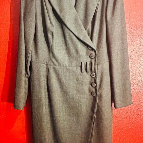 Escada Margaretha Key Wool Button Wrap Dress W/ Belt Size 44 FLAWED - Picture 1 of 16